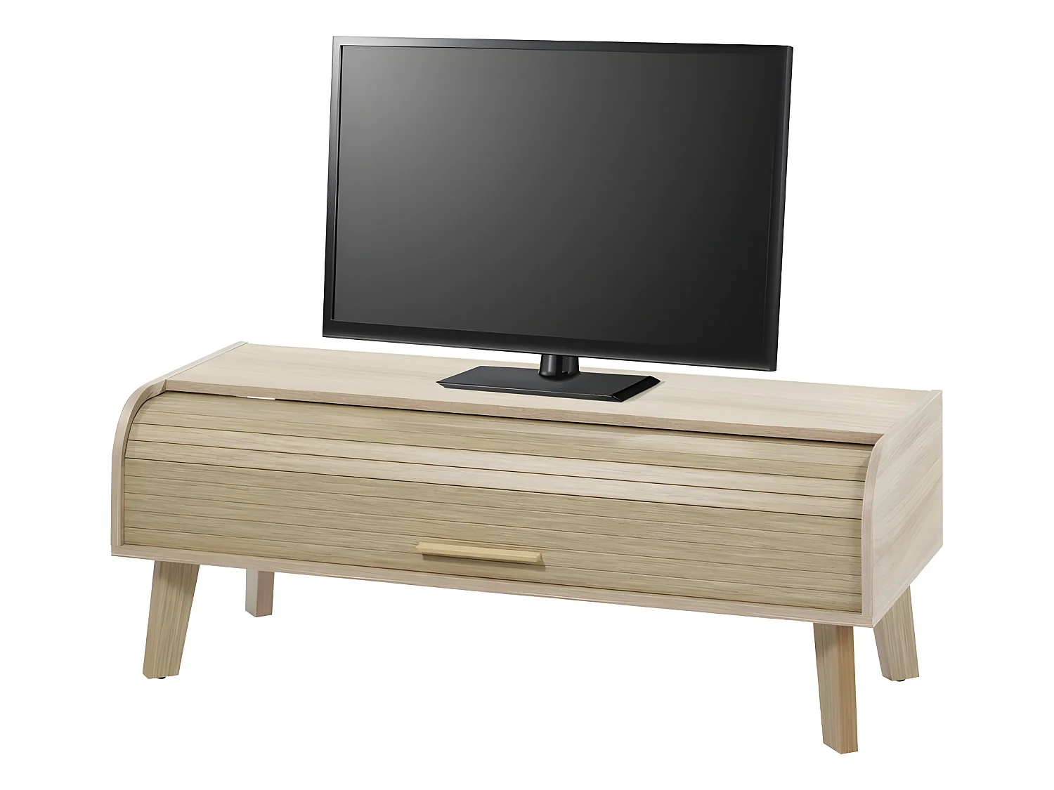 Meuble TV Vintage Chêne 1 Rideau - Coloris Rideau: Rideau Chêne