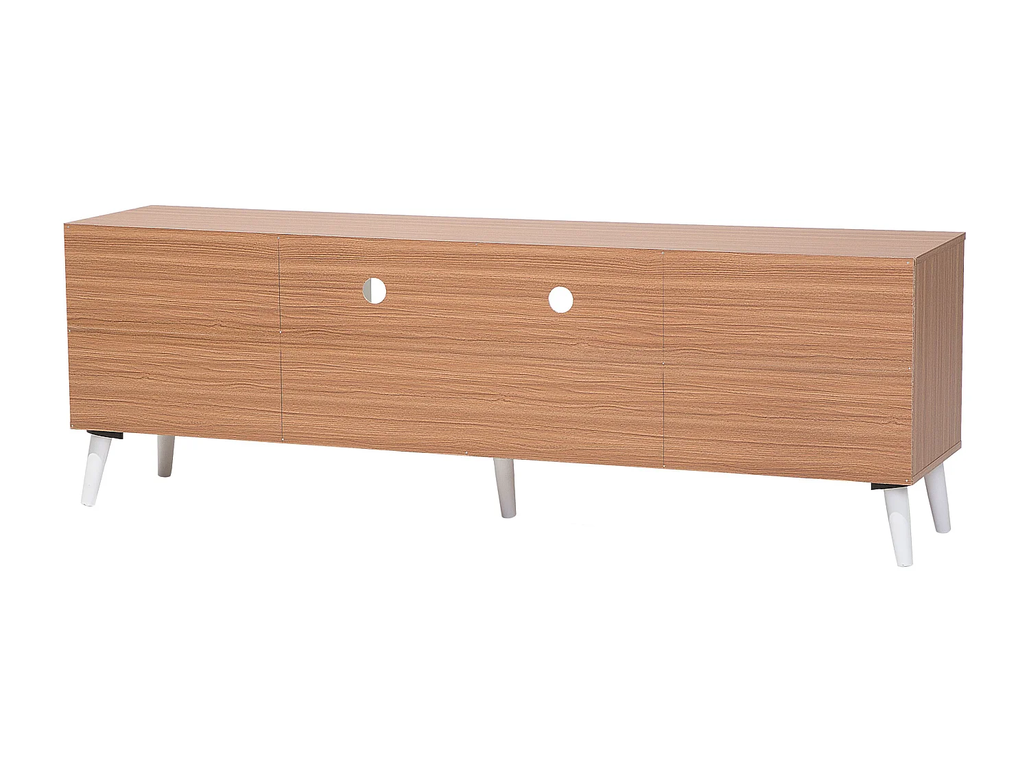 Meuble TV ALLOA Marron clair/blanc