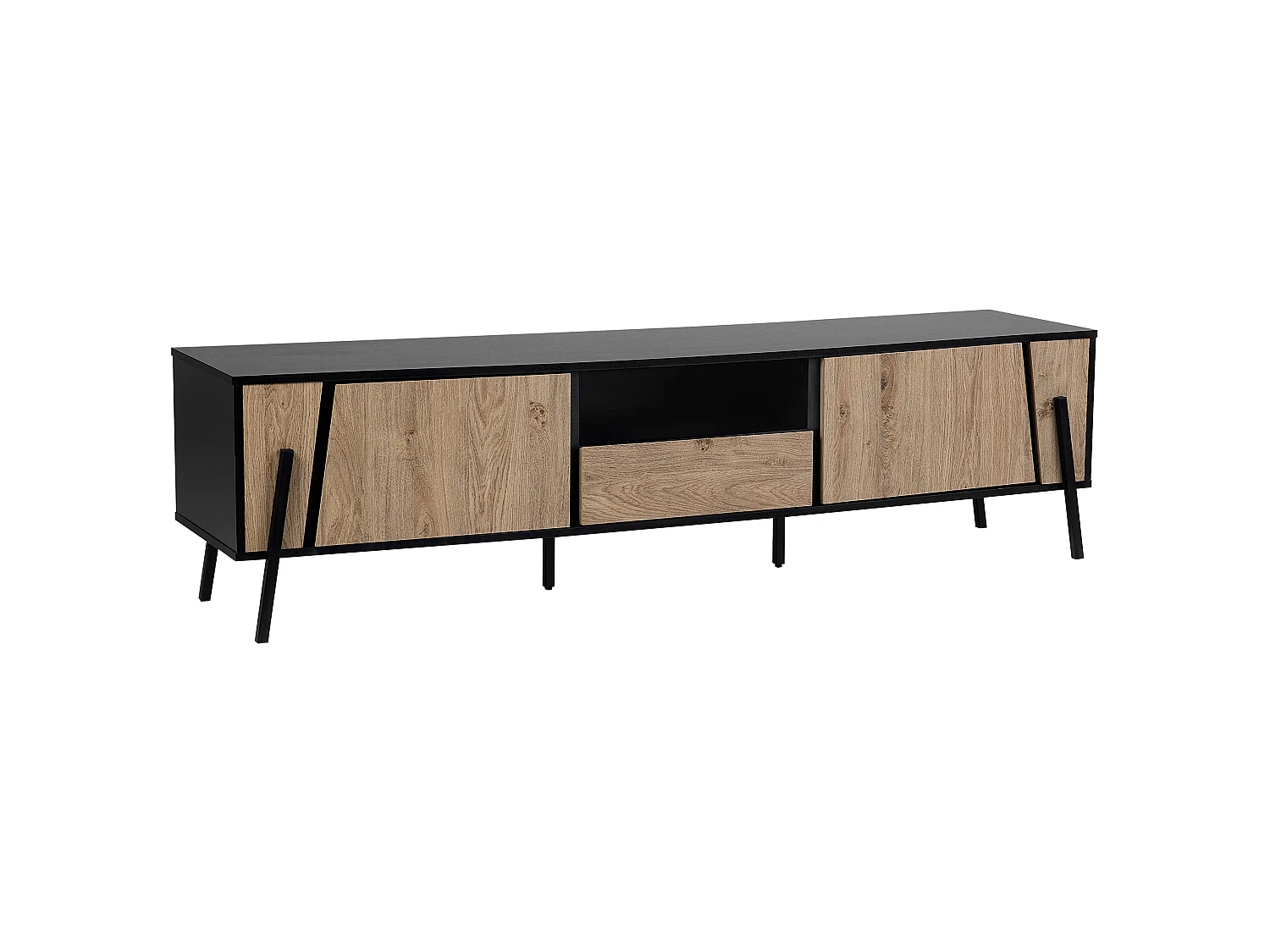 Meuble TV BLACKPOOL Marron/noir