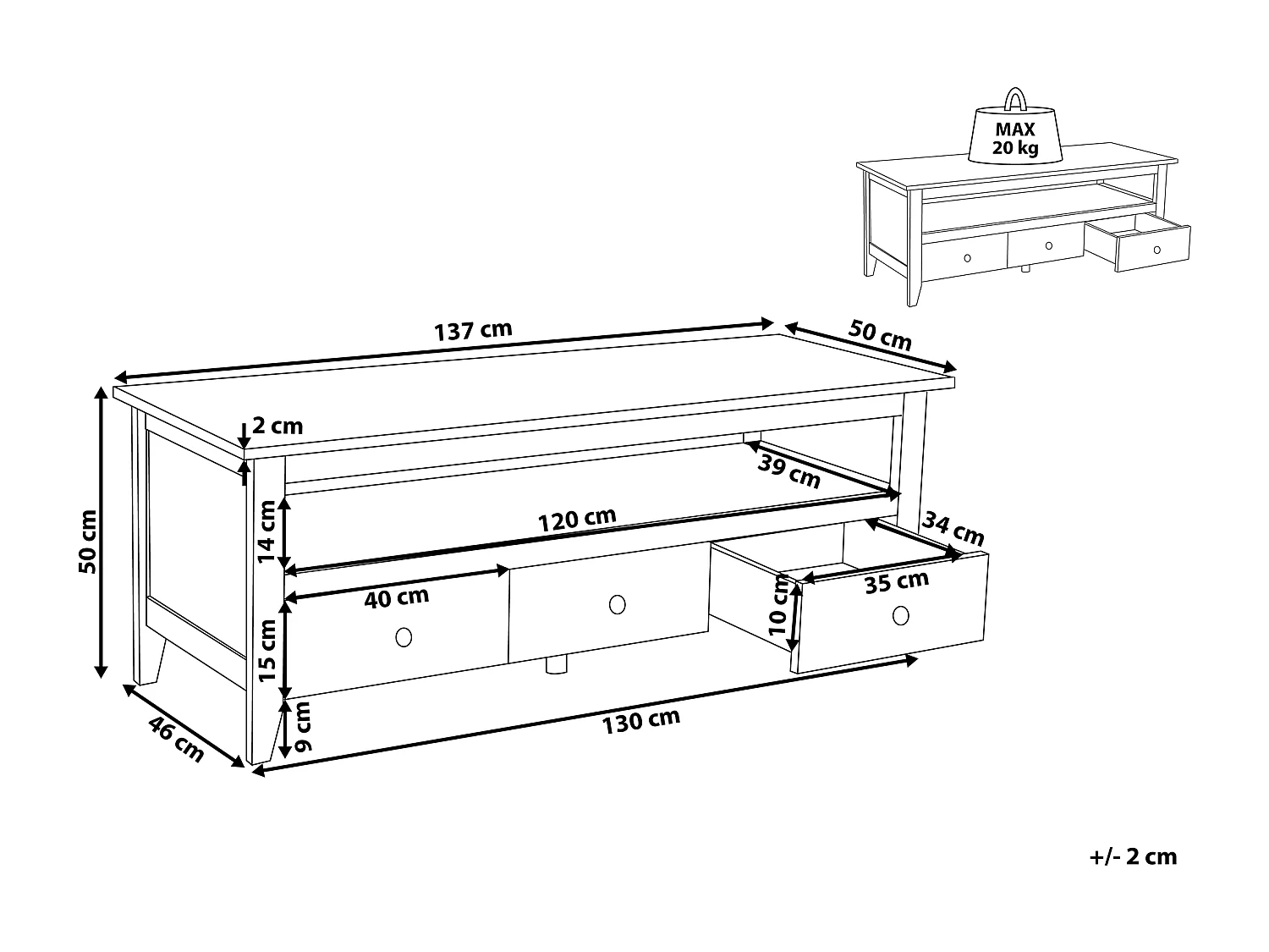 Mobile TV BERKELEY Bianco