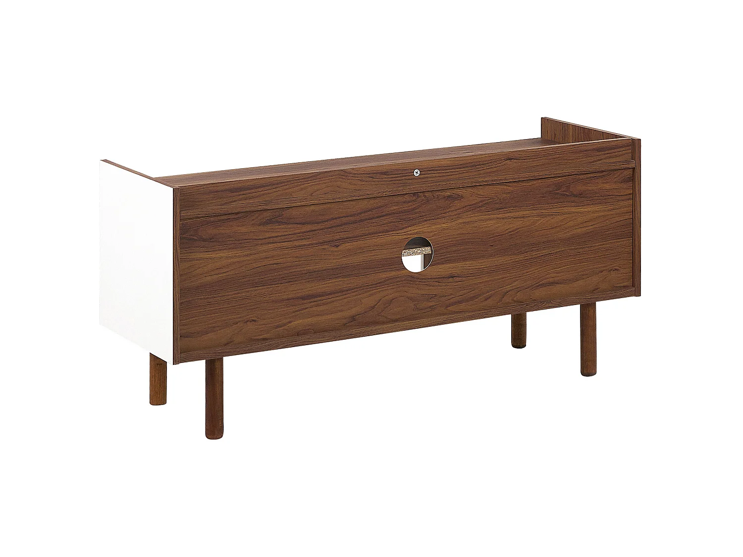 Meuble TV blanc et bois foncé MADERA