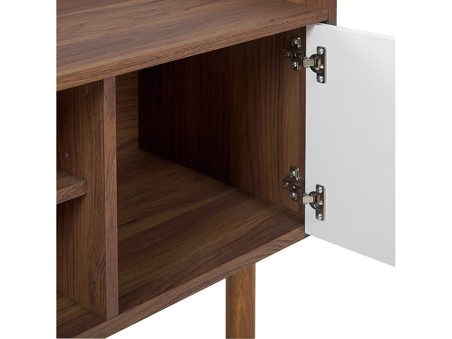 Meuble TV blanc et bois foncé MADERA