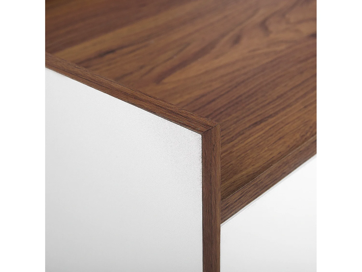 Meuble TV blanc et bois foncé MADERA