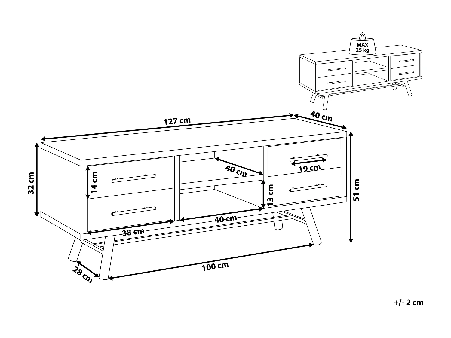 Mueble TV ATLANTA Marrón