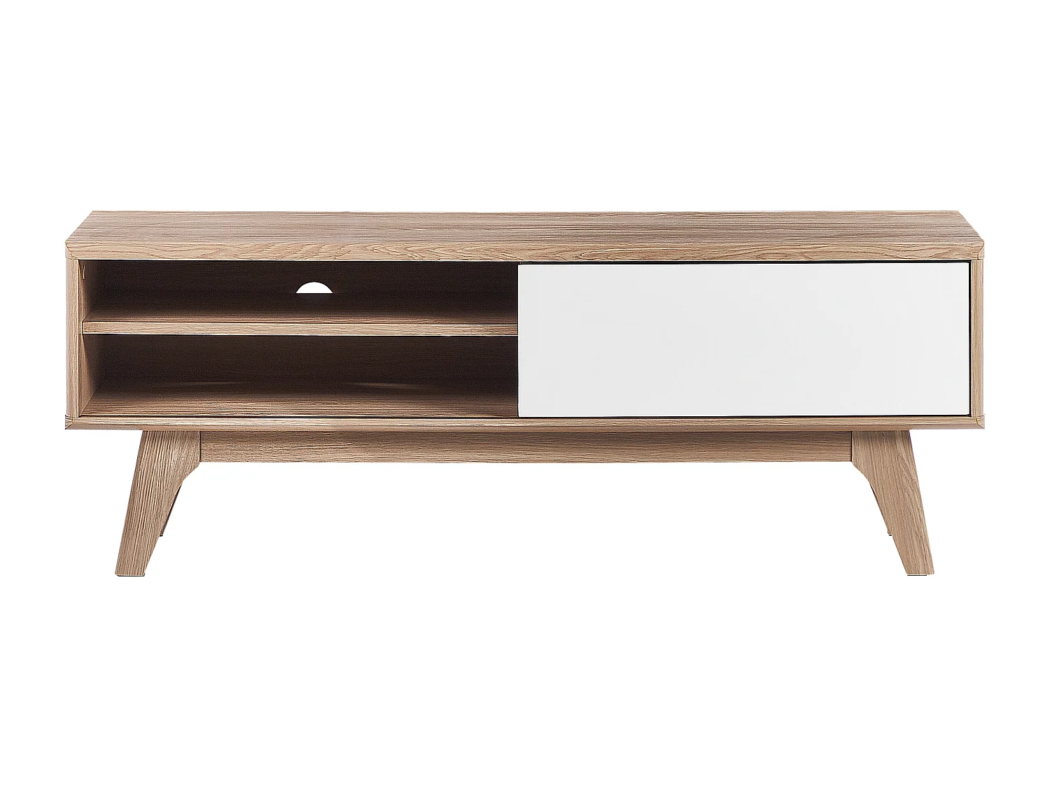 Fernsehtisch moderner Stil 2 Fächer MDF-Platte heller Holzfarbton / weiß Buffalo