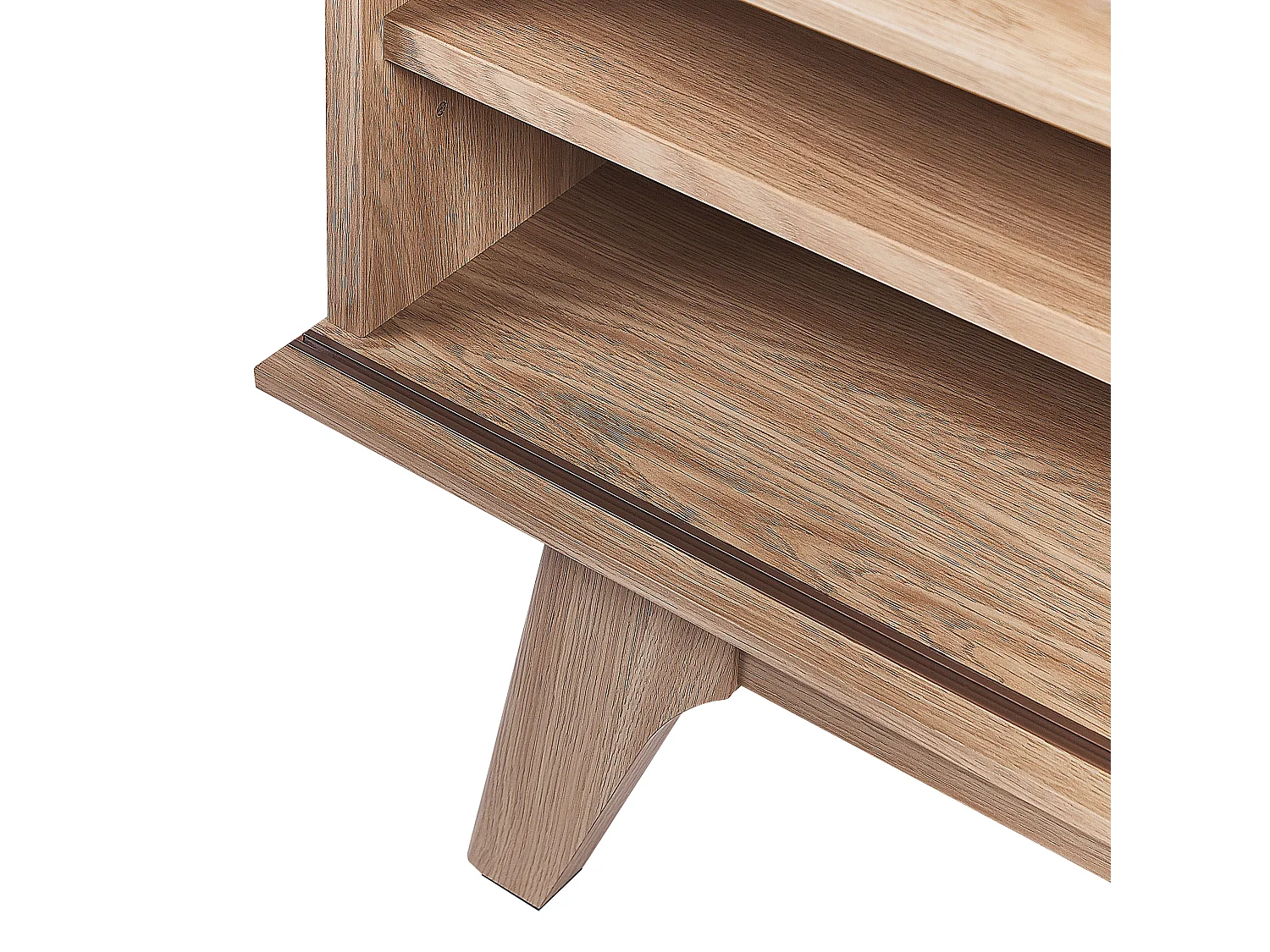 Fernsehtisch moderner Stil 2 Fächer MDF-Platte heller Holzfarbton / weiß Buffalo