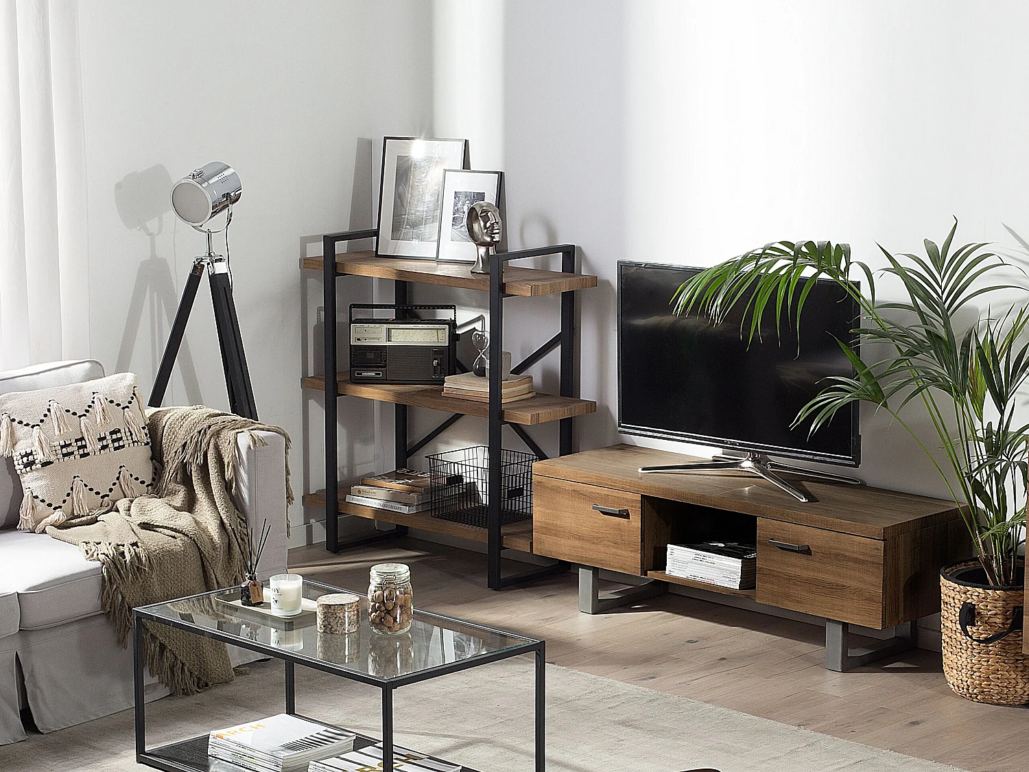 Mueble TV TIMBER Marrón oscuro