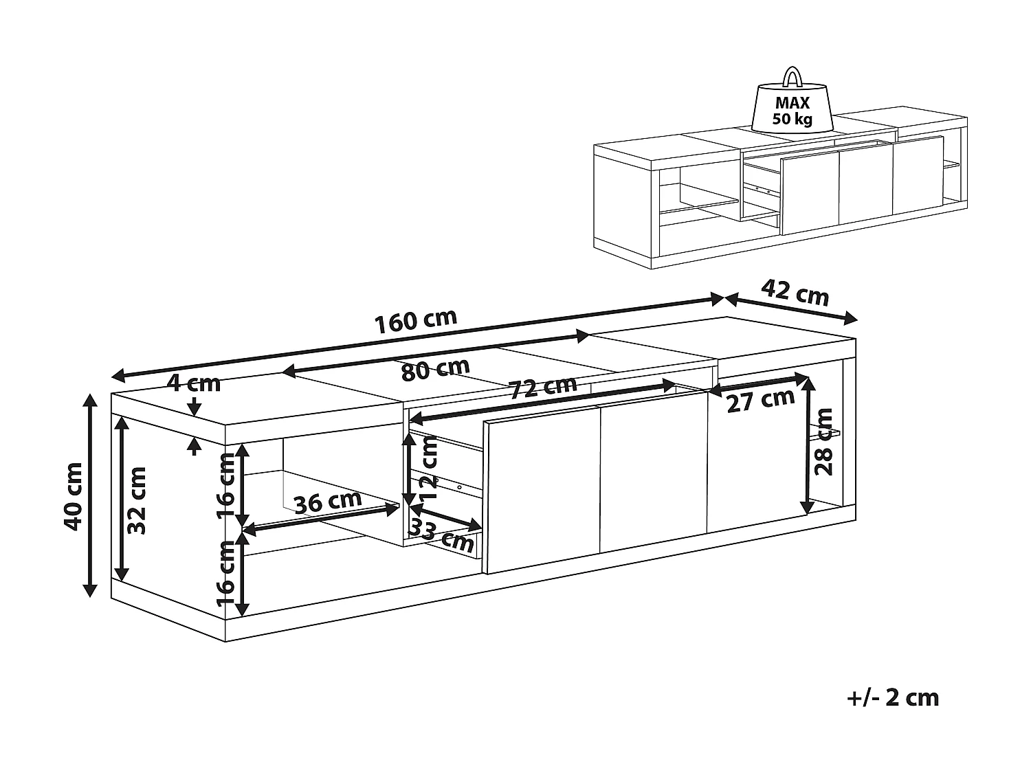 TV-meubel FULERTON Wit