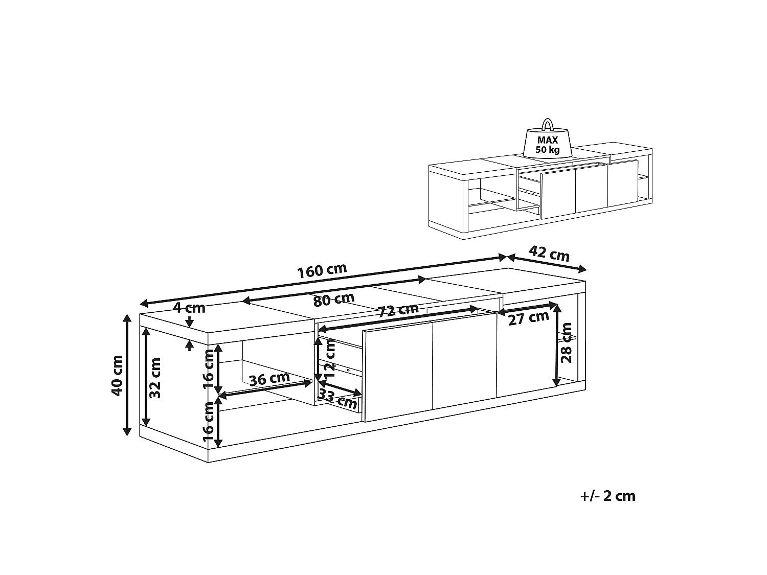 TV Stand FULERTON White