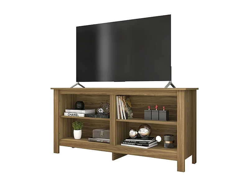 Meuble TV 65 Pouces Maxi Chêne 4 Niches L 148 H 69.5 P 38.5 cm