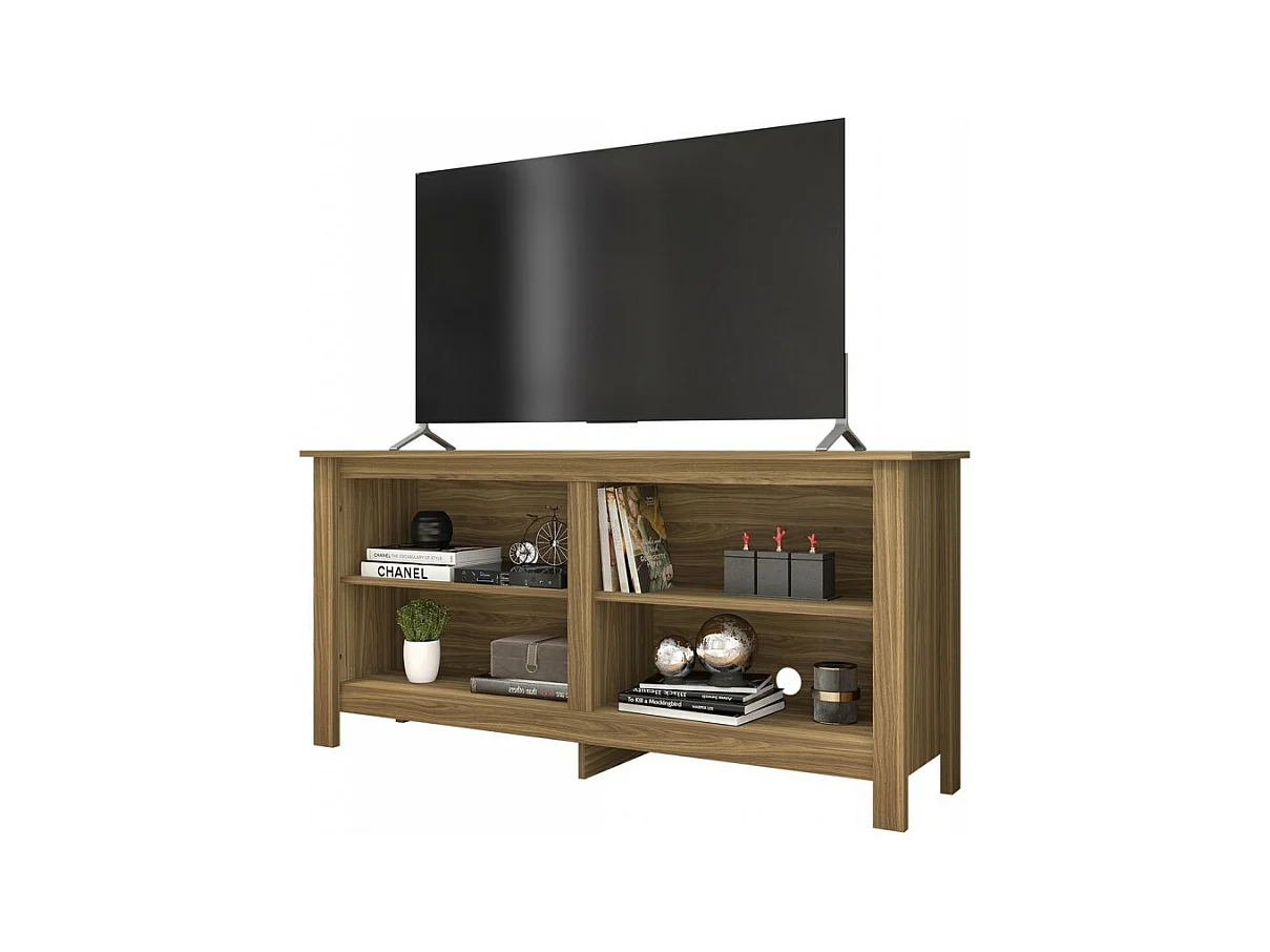 Meuble TV 65 Pouces Maxi Chêne 4 Niches L 148 H 69.5 P 38.5 cm