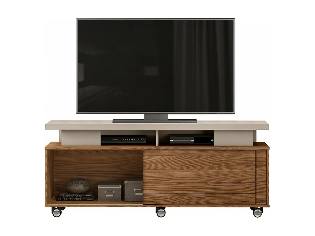 Meuble TV 150 cm 60 Pouces Chêne et Taupe
