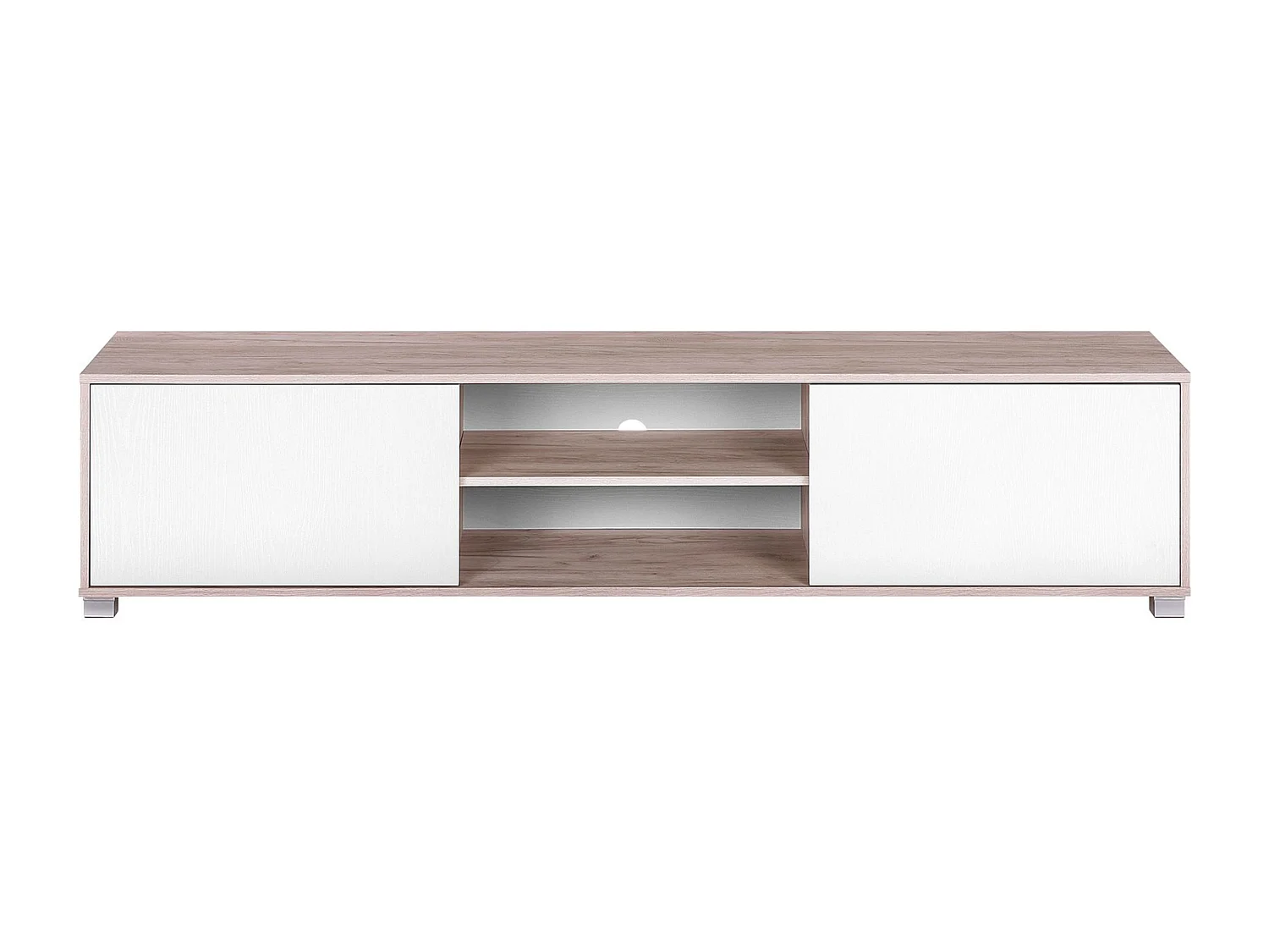 Fernsehschrank im skandinavischen Stil weiß/heller Holzfarbton Lincoln