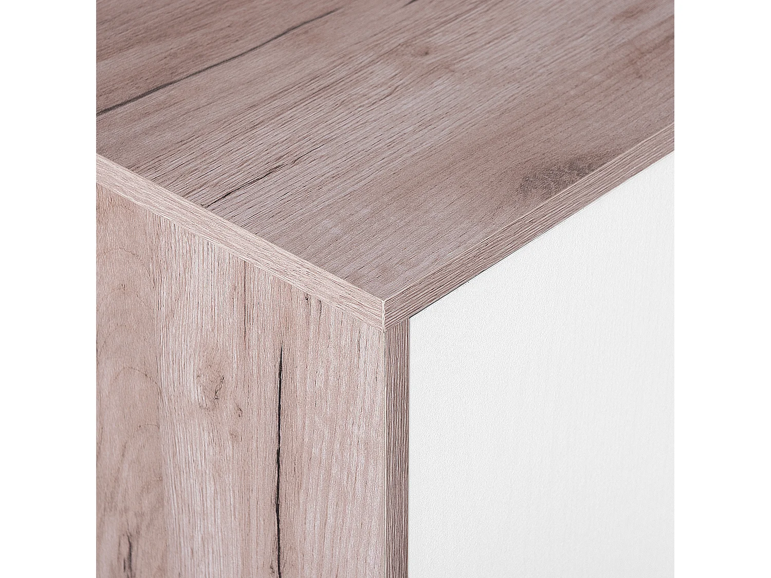 Fernsehschrank im skandinavischen Stil weiß/heller Holzfarbton Lincoln