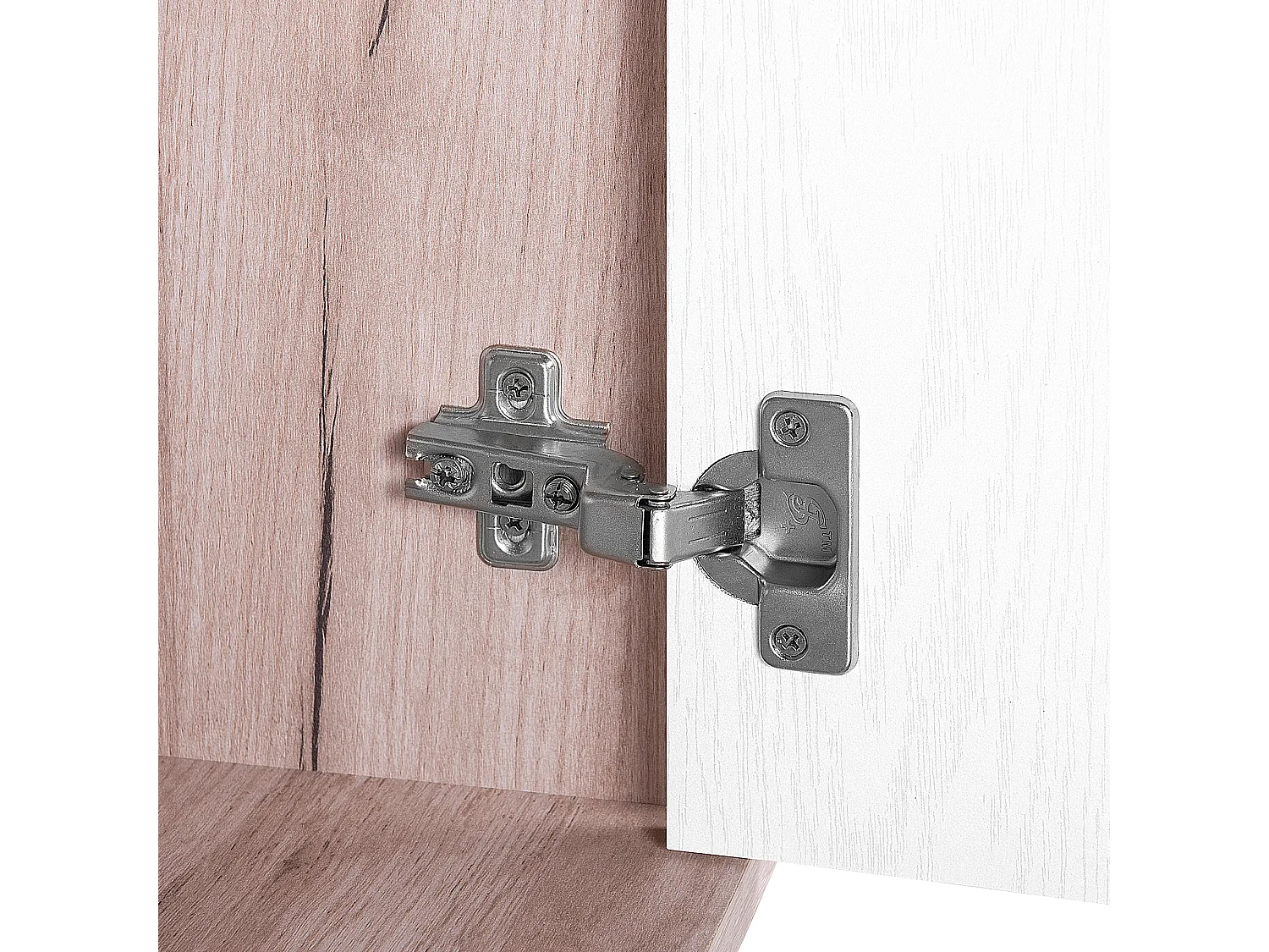 Fernsehschrank im skandinavischen Stil weiß/heller Holzfarbton Lincoln