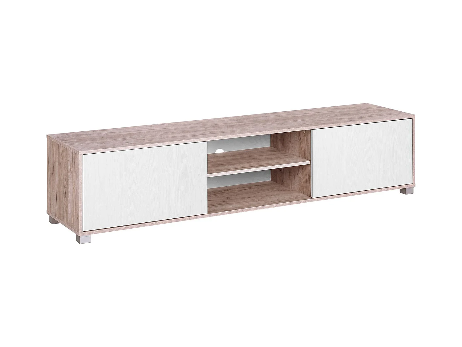 Meuble TV LINCOLN Marron/blanc