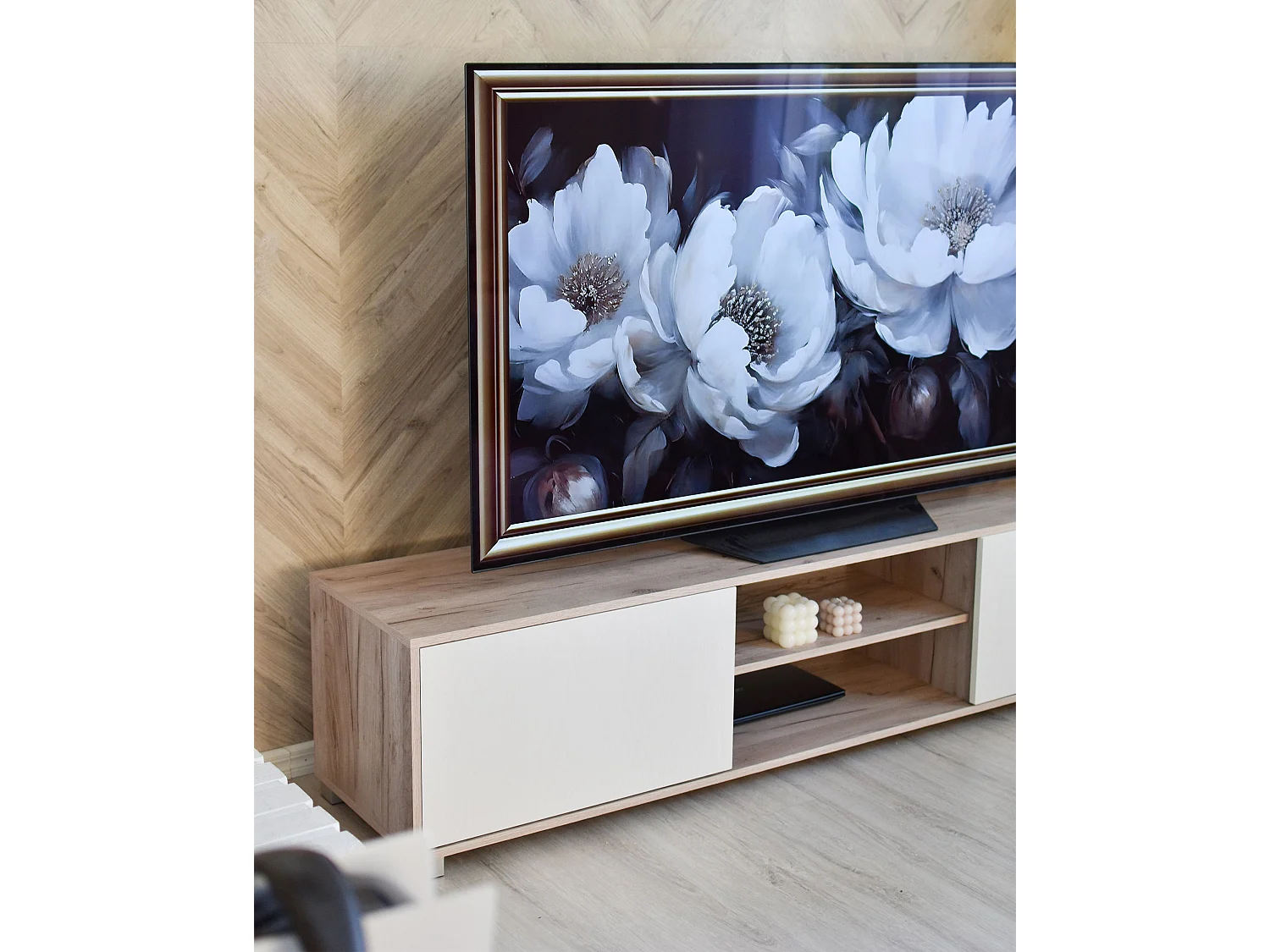 TV-bänk LINCOLN Brun/ Vit