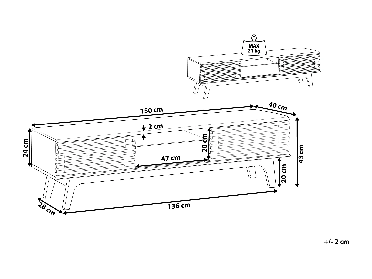 Meuble TV DETROIT II Marron clair
