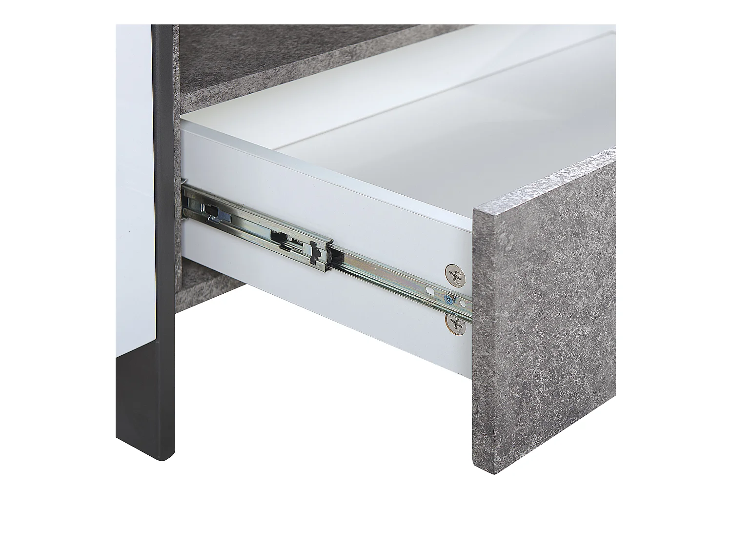 TV-Schrank weiß / Betonoptik mit LED-Beleuchtung Schublade 2 Schränken Russel