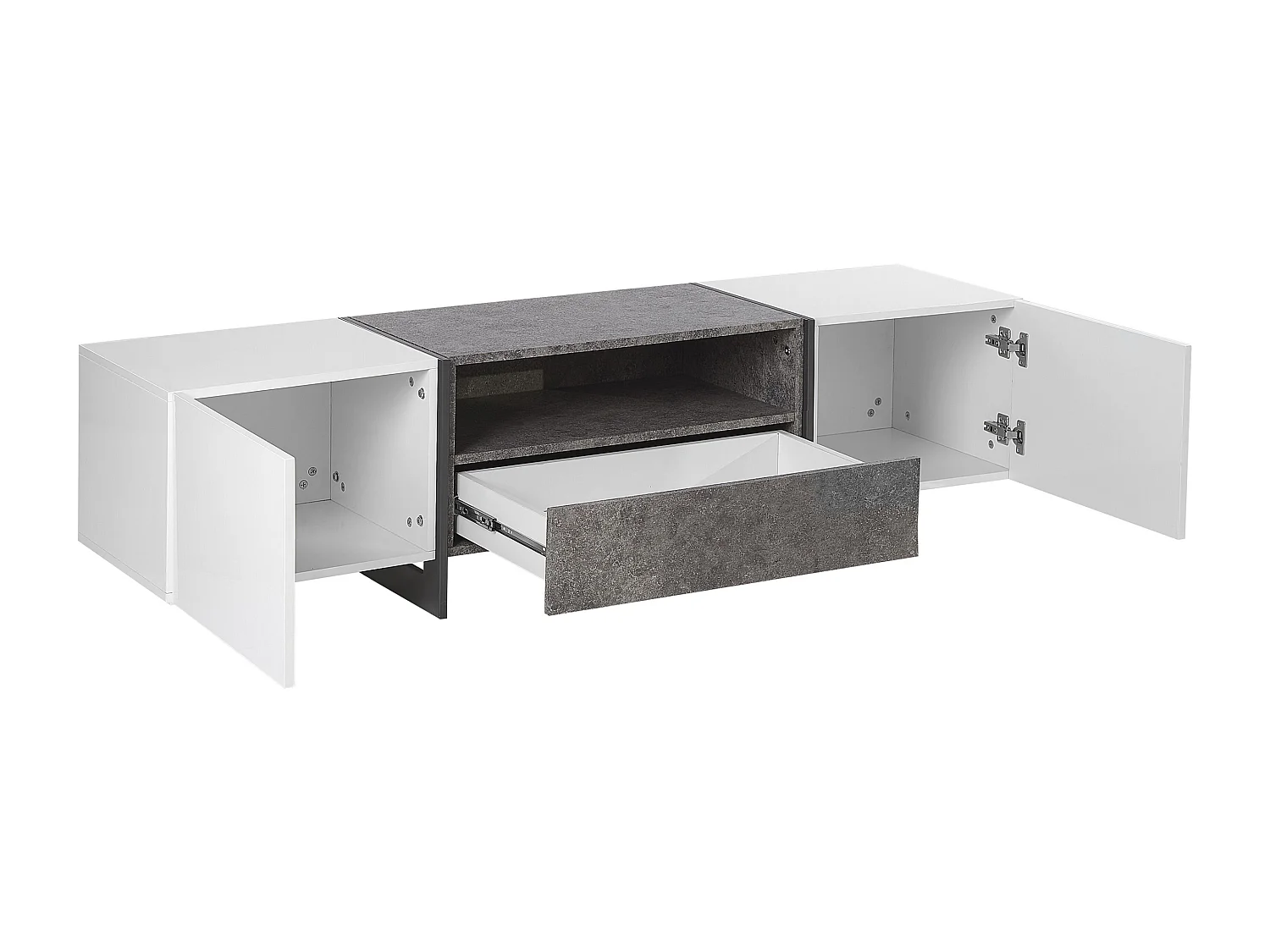 Meuble TV LED RUSSEL Effet béton gris