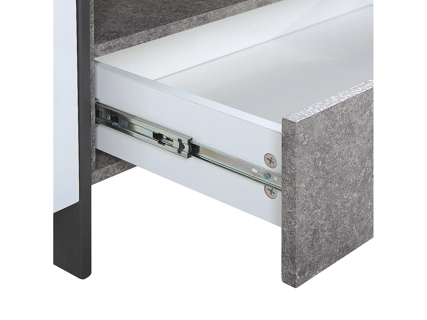 TV-Schrank weiß / Betonoptik mit LED-Beleuchtung Schublade 2 Schränken Russel