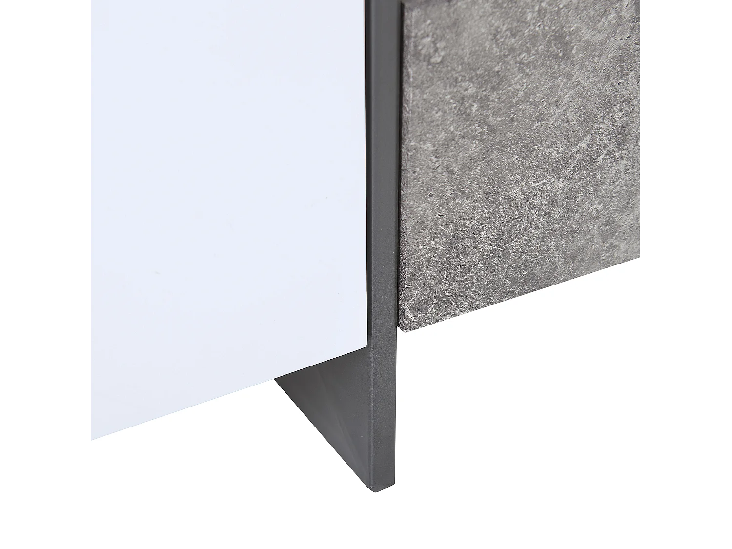 TV-Schrank weiß / Betonoptik mit LED-Beleuchtung Schublade 2 Schränken Russel