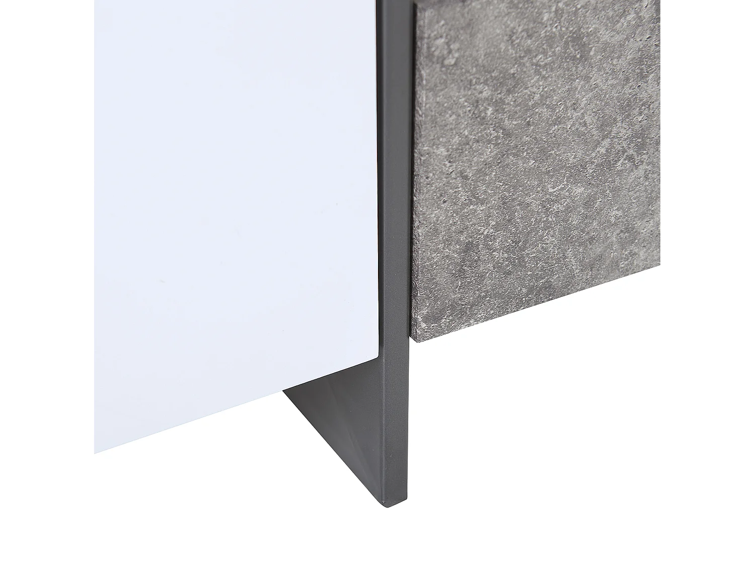 TV-Schrank weiß / Betonoptik mit LED-Beleuchtung Schublade 2 Schränken Russel