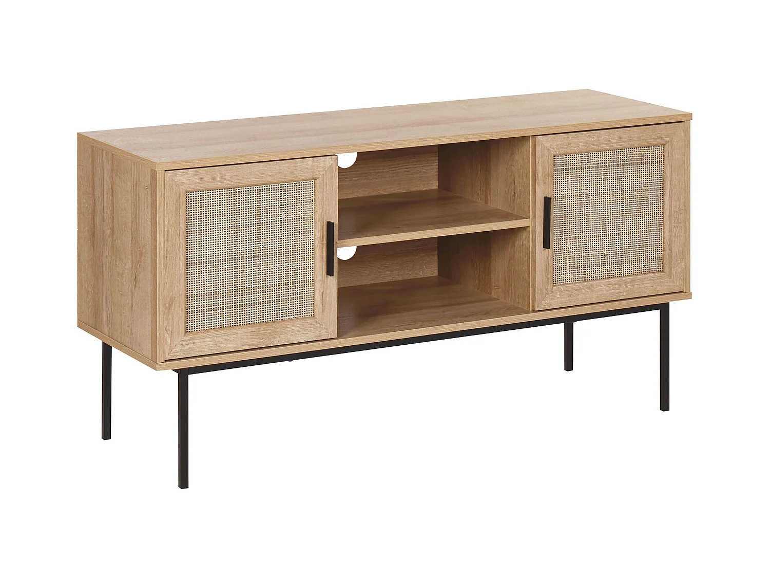 Meuble TV PASCO Rotin Marron clair