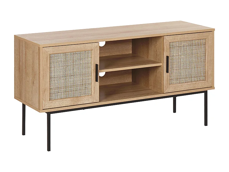 Meuble TV PASCO Rotin Marron clair