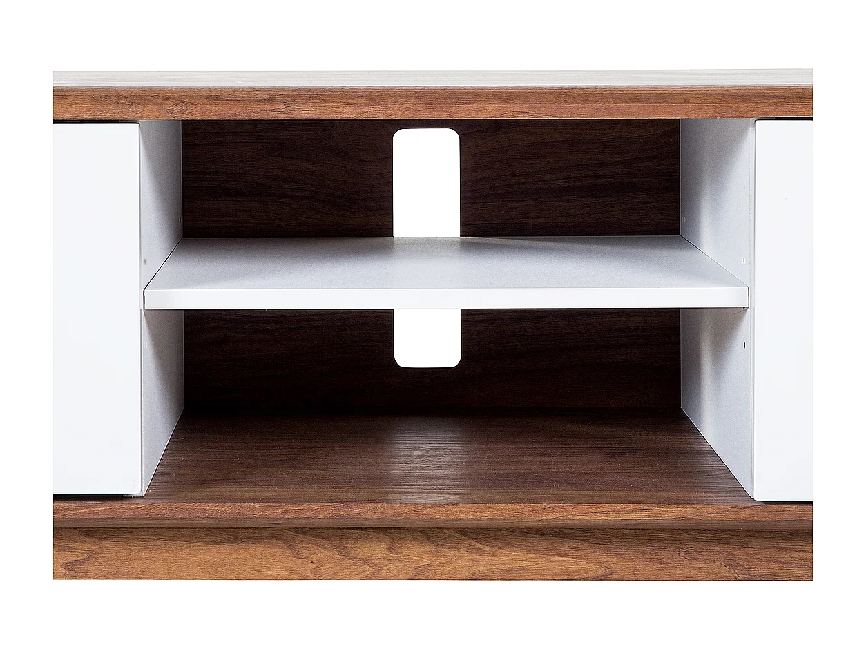 Meuble TV ROCHESTER Marron/blanc