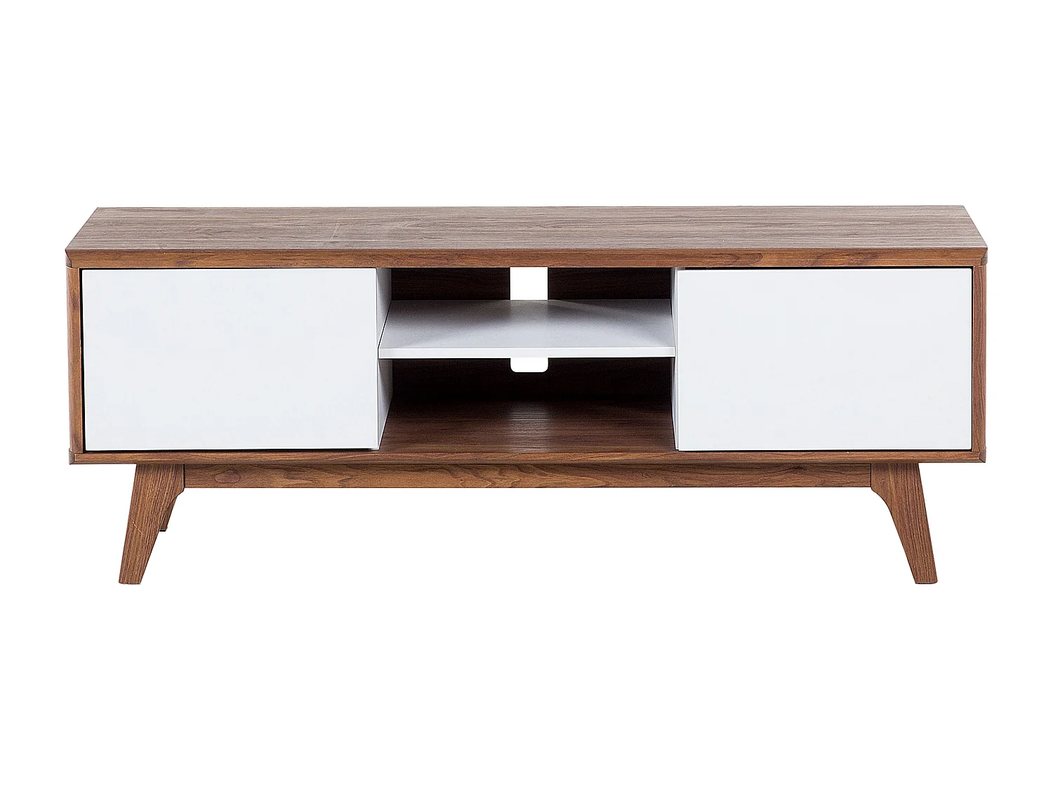 Meuble TV ROCHESTER Marron/blanc