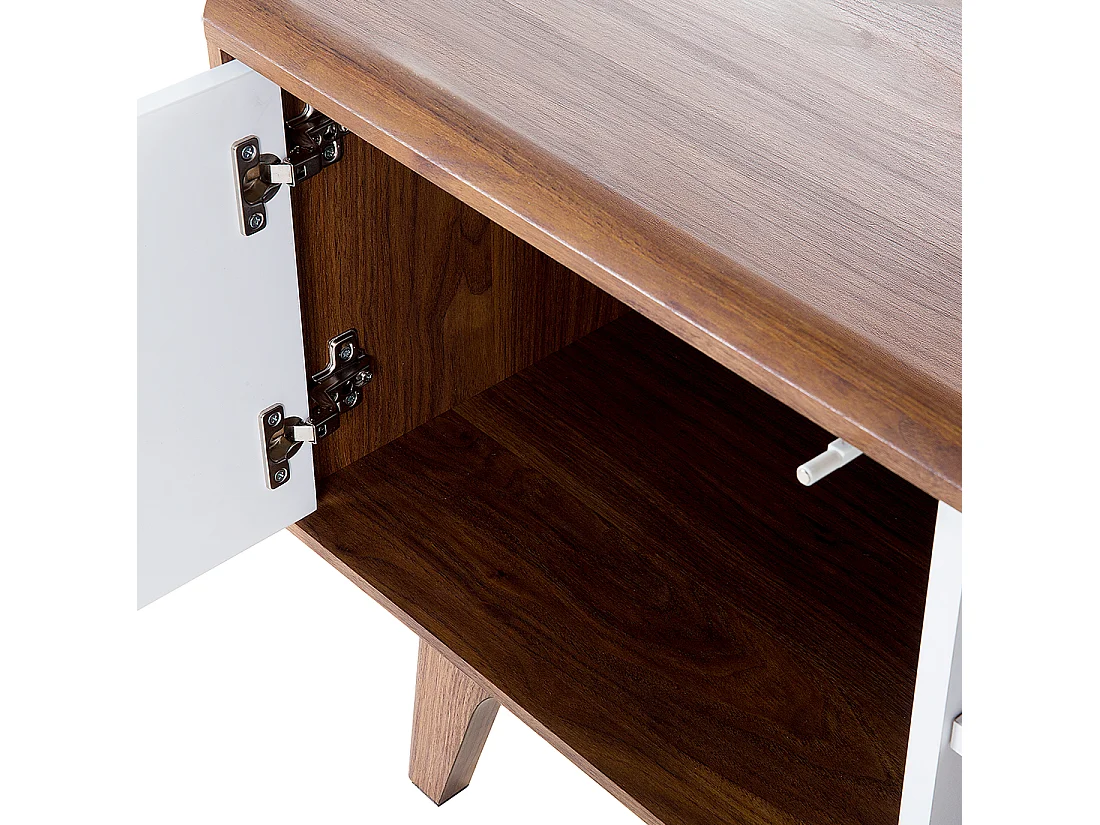 Meuble TV ROCHESTER Marron/blanc