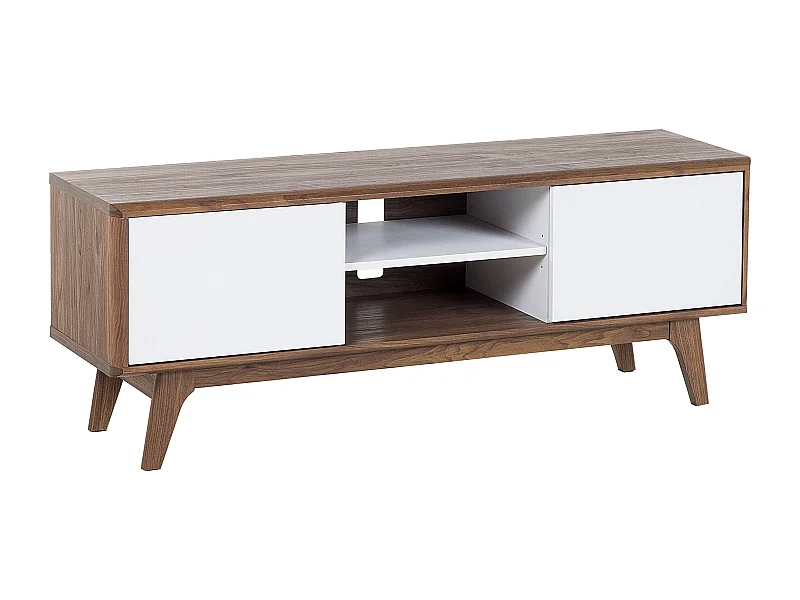 Meuble TV ROCHESTER Marron/blanc