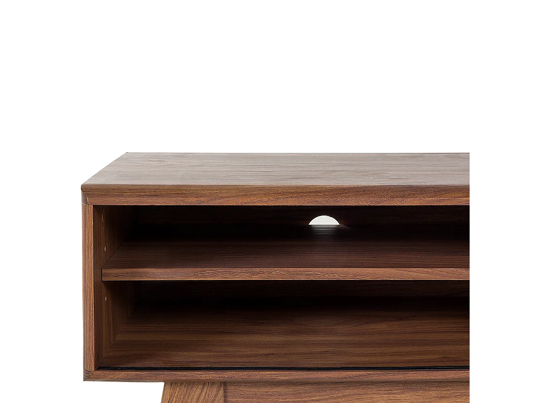 Fernsehtisch moderner Stil 2 Fächer MDF-Platte dunkler Holzfarbton/weiß Buffalo