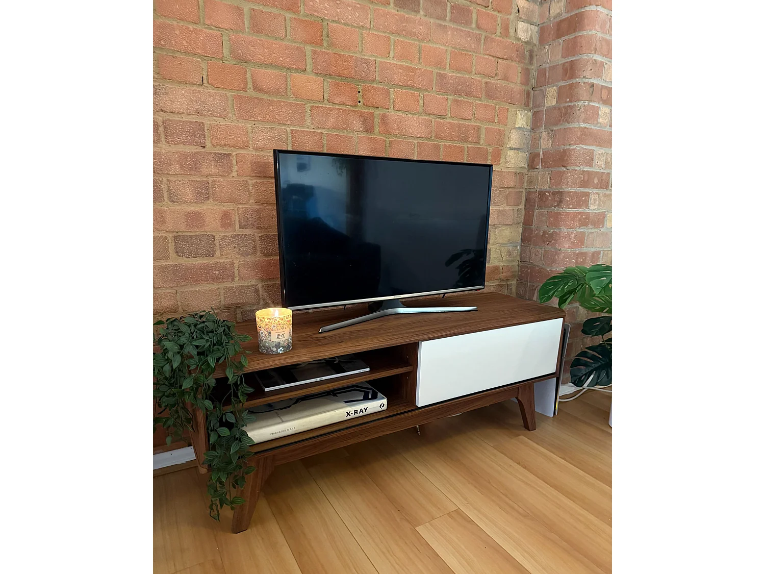 Meuble TV BUFFALO Marron/blanc