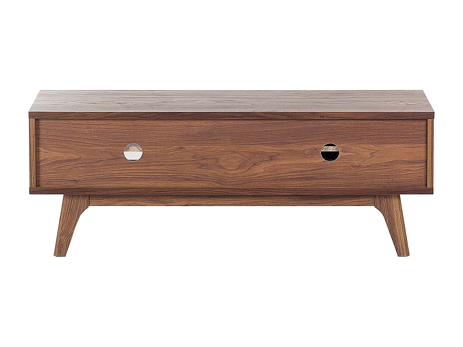 Fernsehtisch moderner Stil 2 Fächer MDF-Platte dunkler Holzfarbton/weiß Buffalo