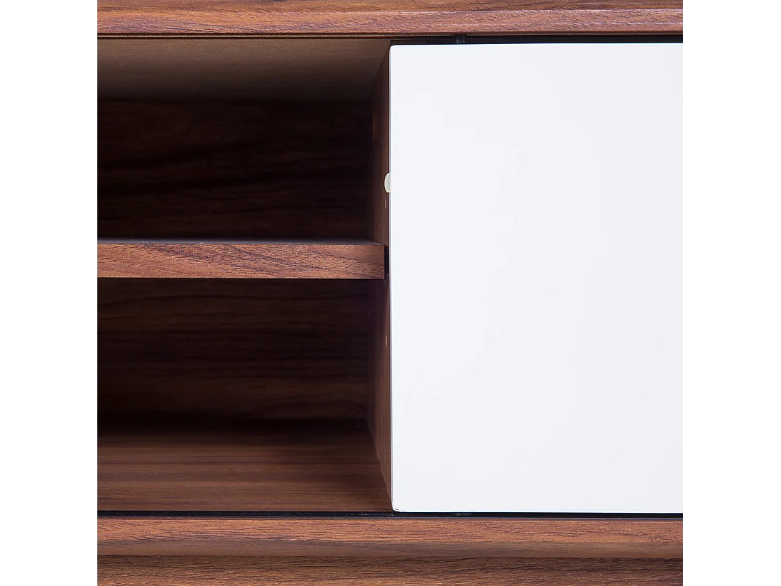 Fernsehtisch moderner Stil 2 Fächer MDF-Platte dunkler Holzfarbton/weiß Buffalo