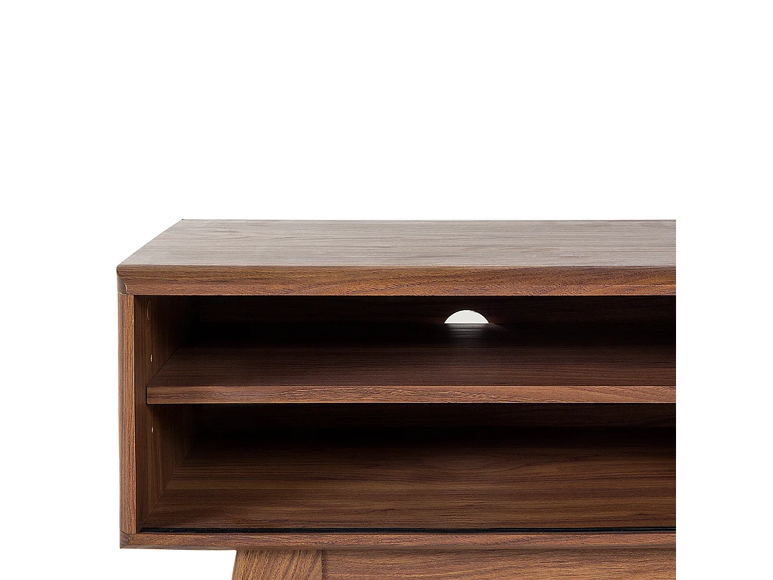 Fernsehtisch moderner Stil 2 Fächer MDF-Platte dunkler Holzfarbton/weiß Buffalo