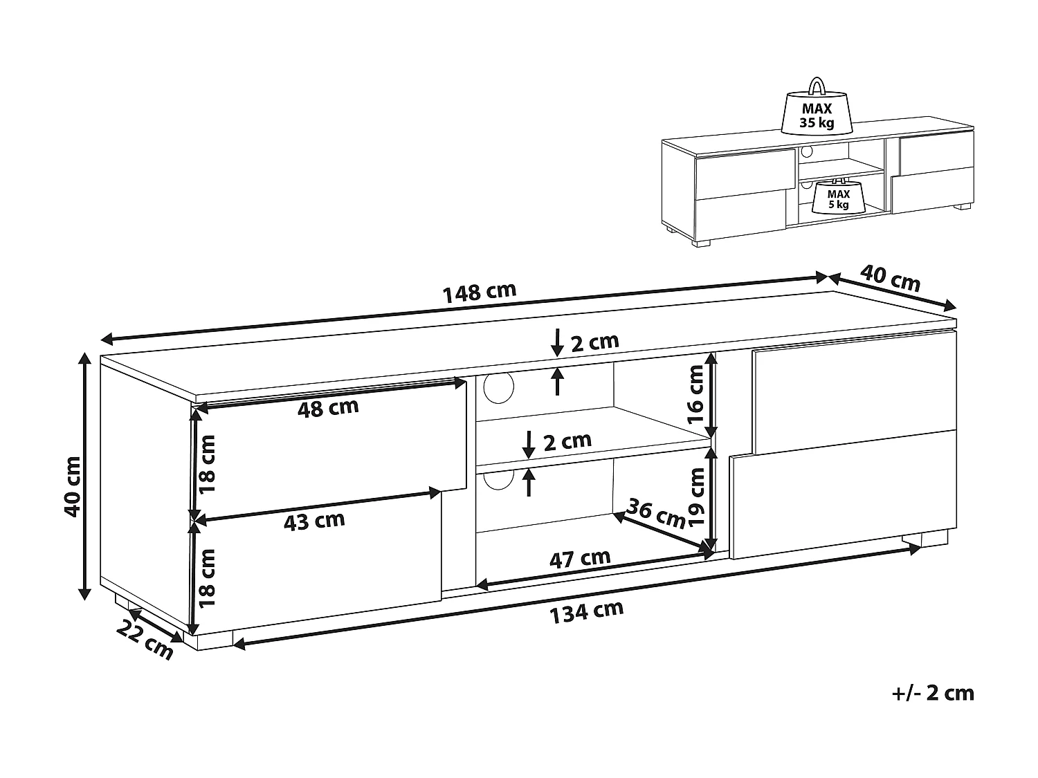 Mobile TV STERLING Marrone/ Nero