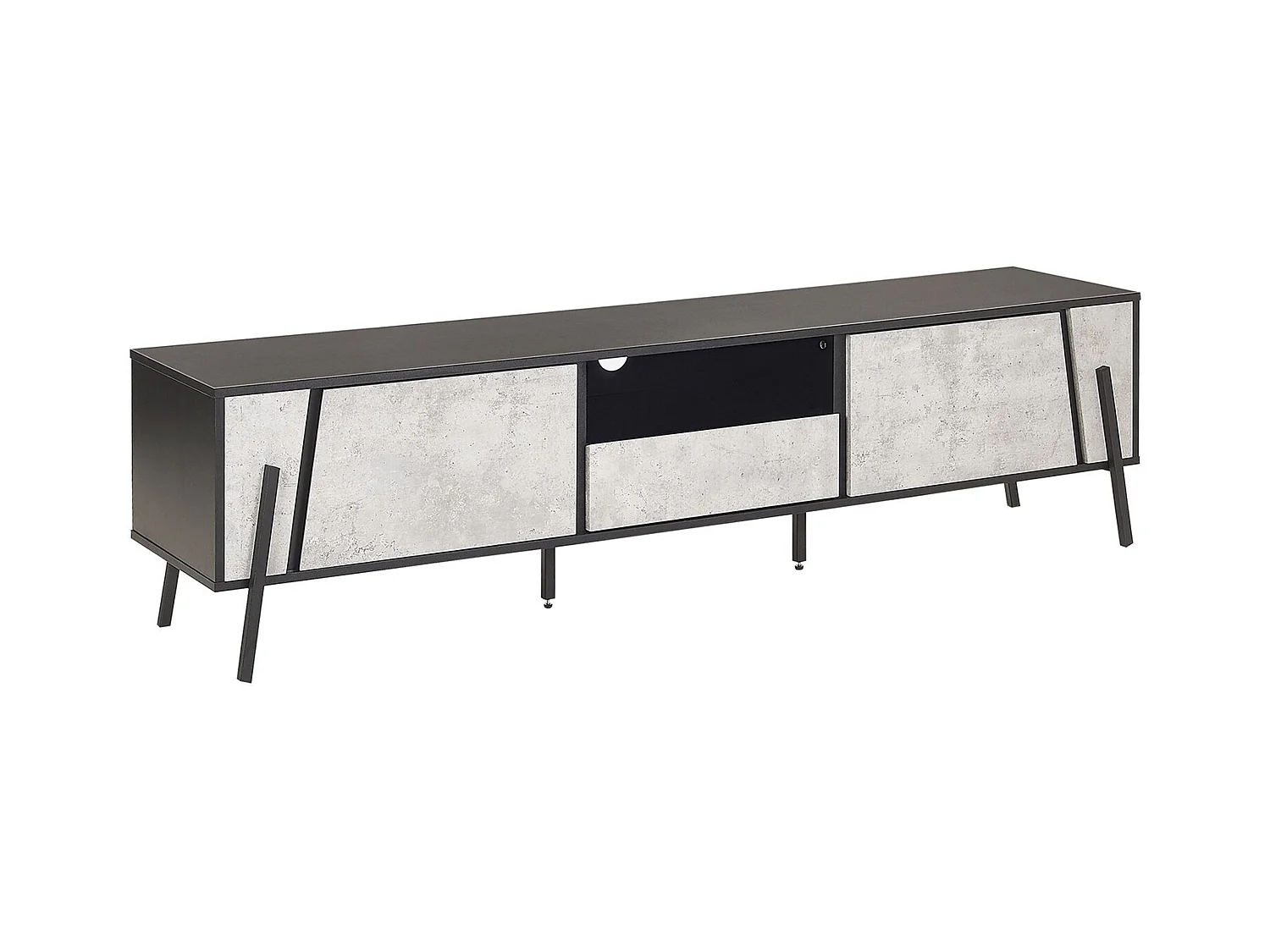 Meuble TV BLACKPOOL Effet béton gris