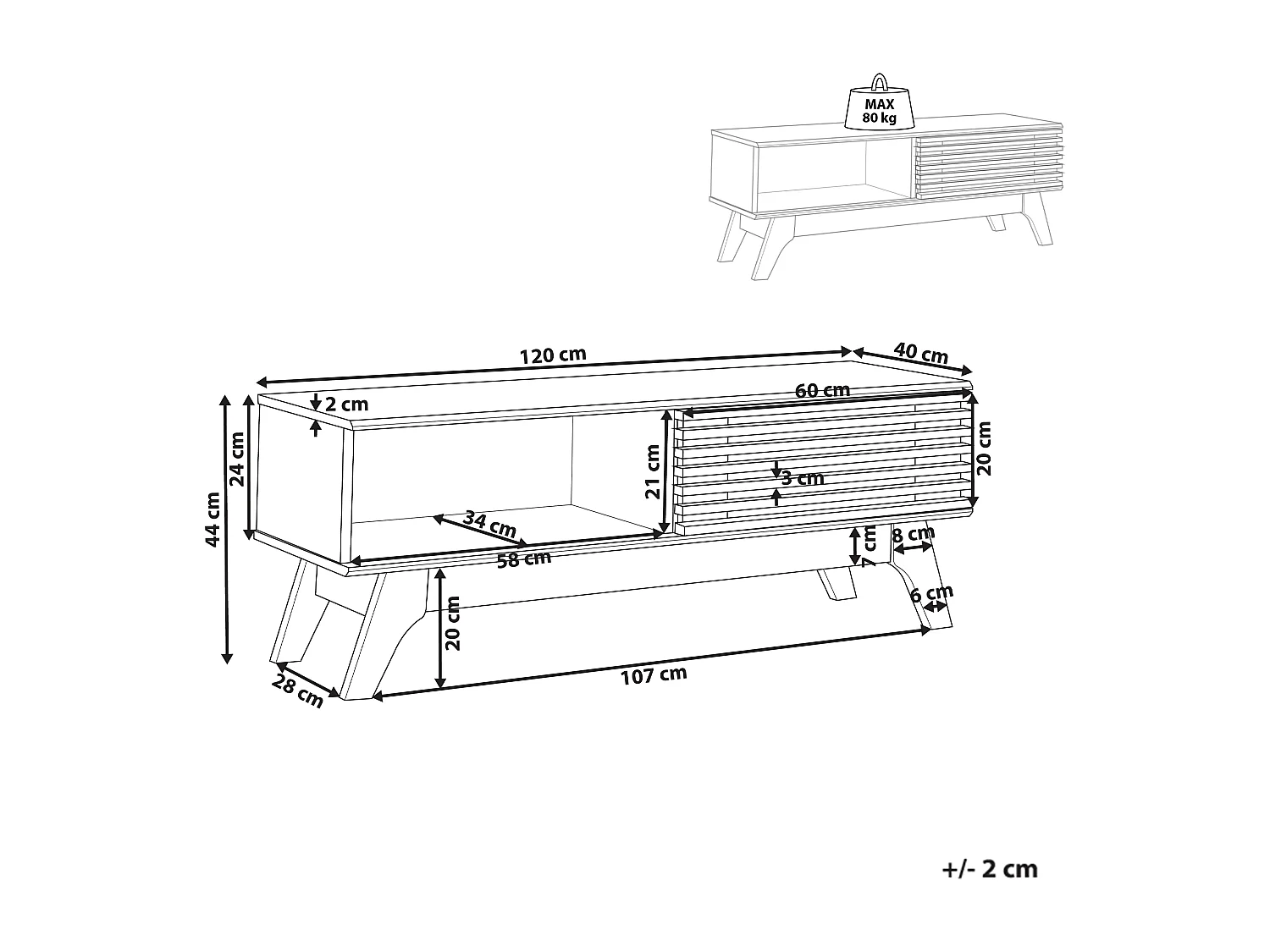 Meuble TV TOLEDO Marron