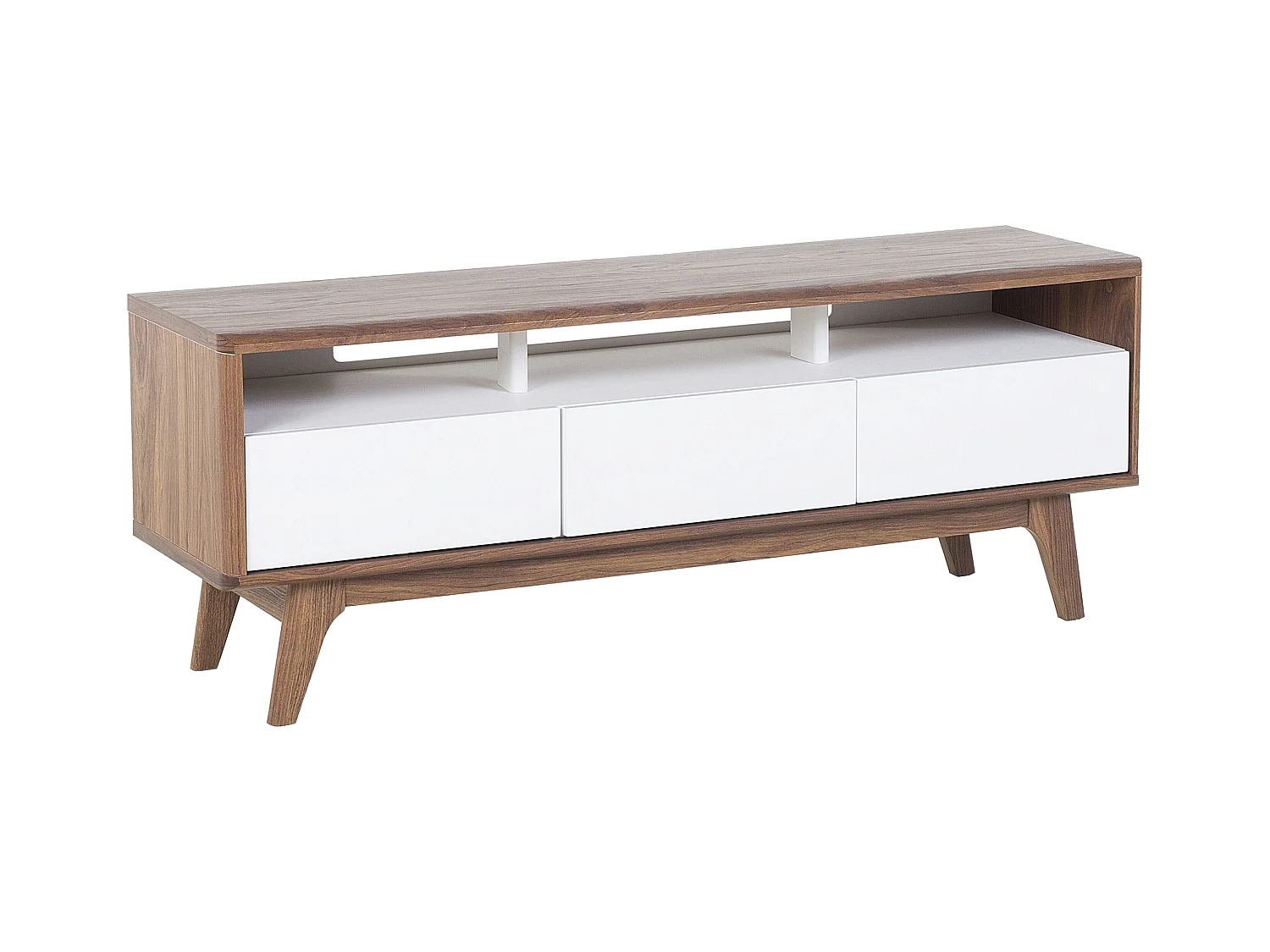 Meuble TV SYRACUSE Marron/blanc