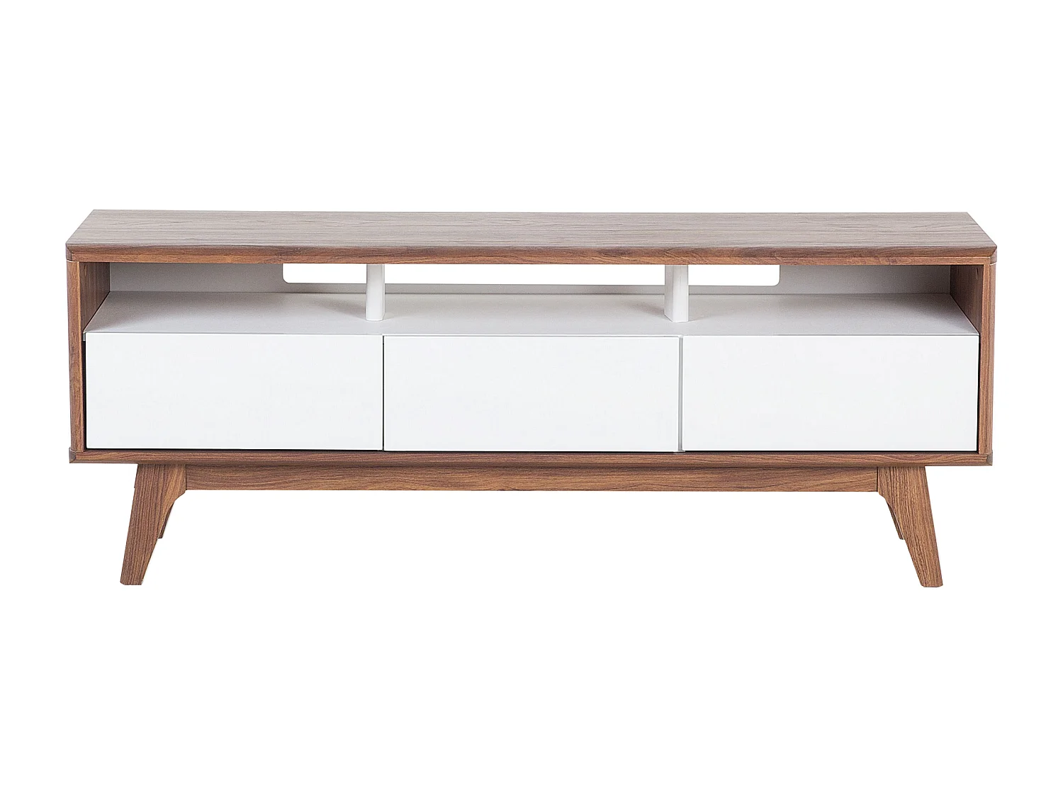 Meuble TV SYRACUSE Marron/blanc