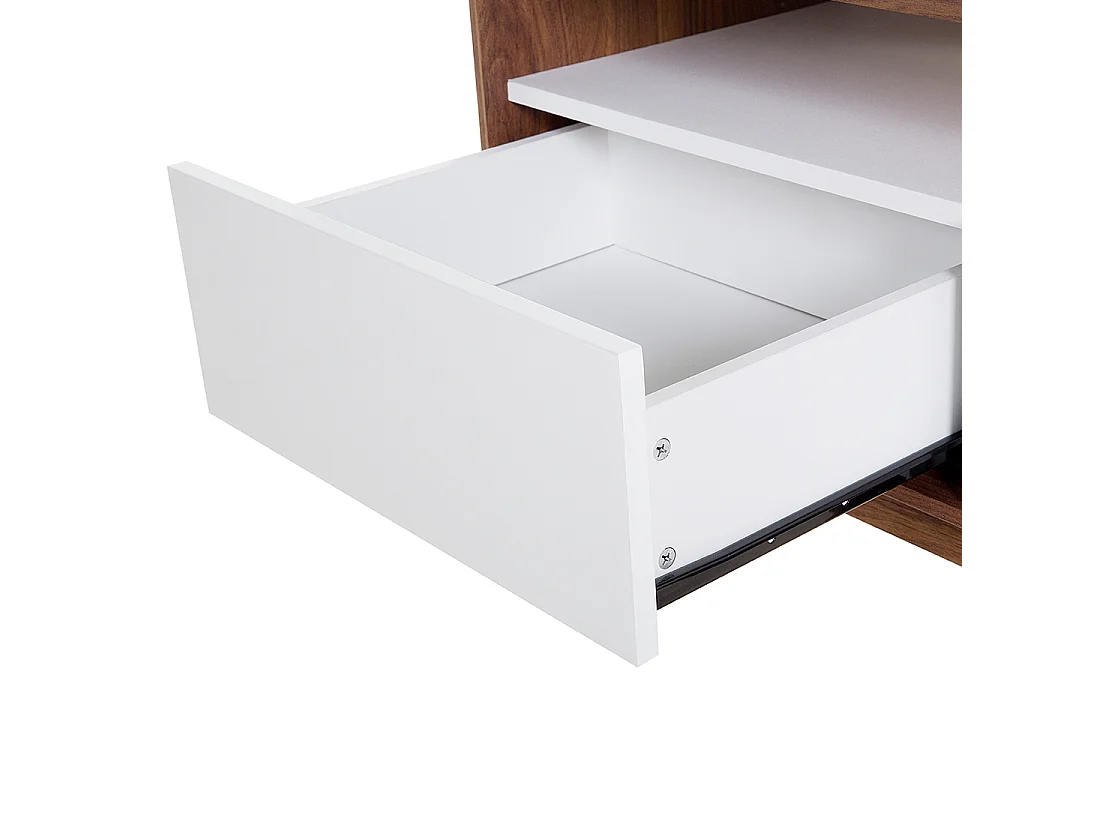 Moderner Fernsehtisch 3 Schubladen weiß/dunkler Holzfarbton MDF-Platte Syracuse