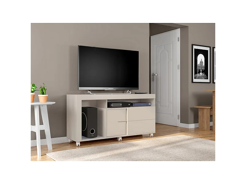 Meuble TV 55 Pouces Maxi Blanc Ecru