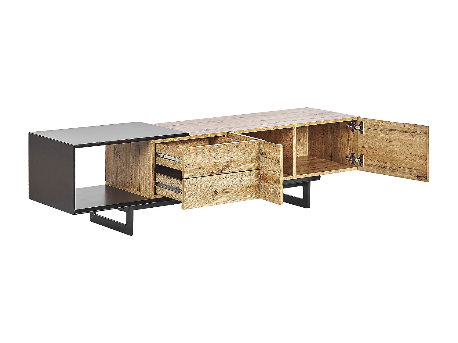 TV-meubel FIORA Bruin/zwart