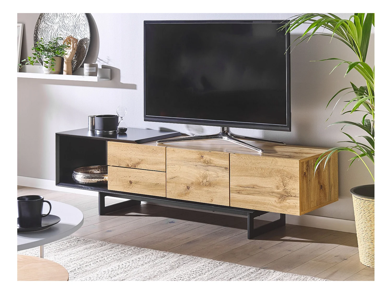 Meuble TV FIORA Marron/noir