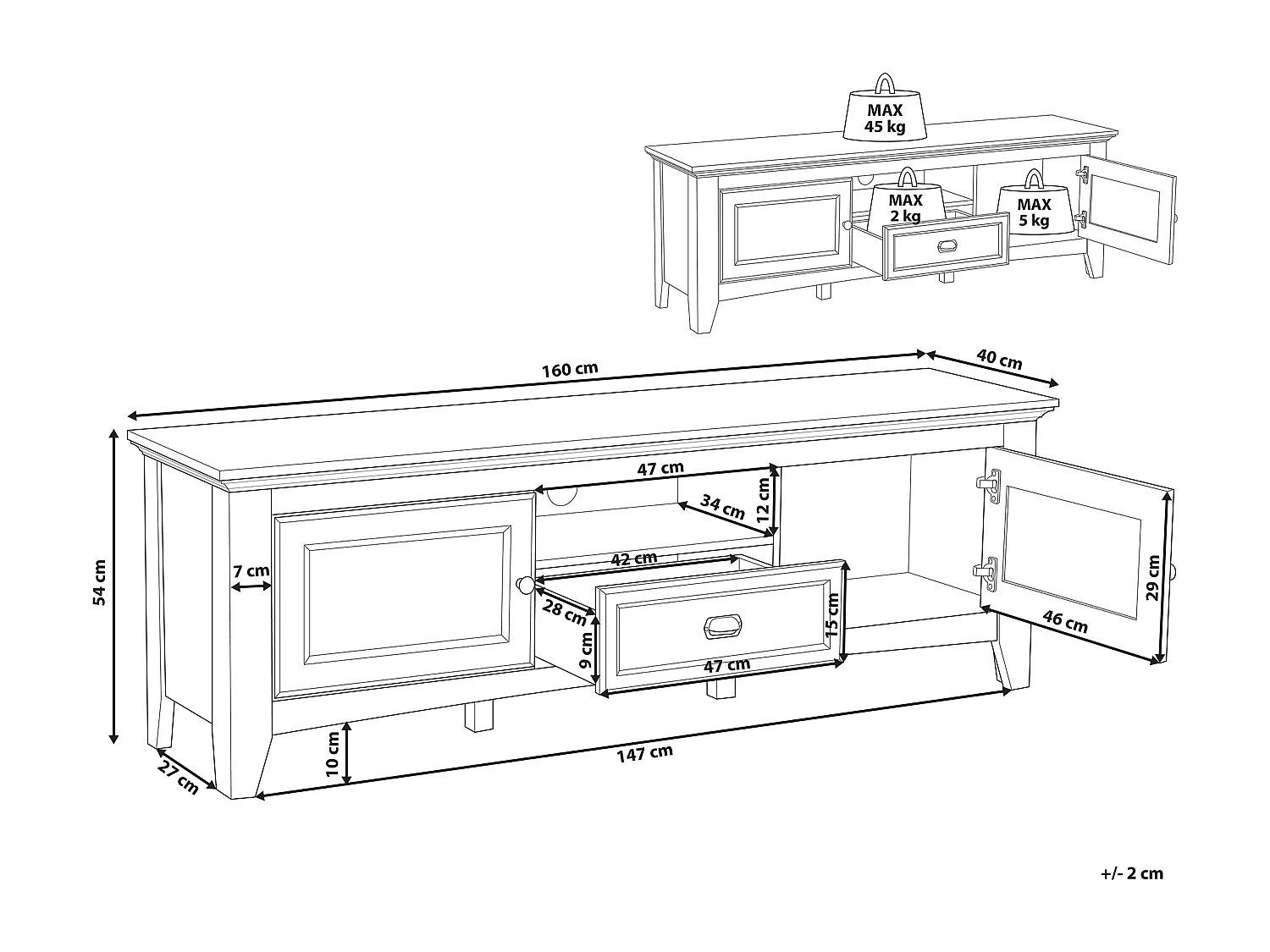 Meuble TV NASHVILLE Blanc