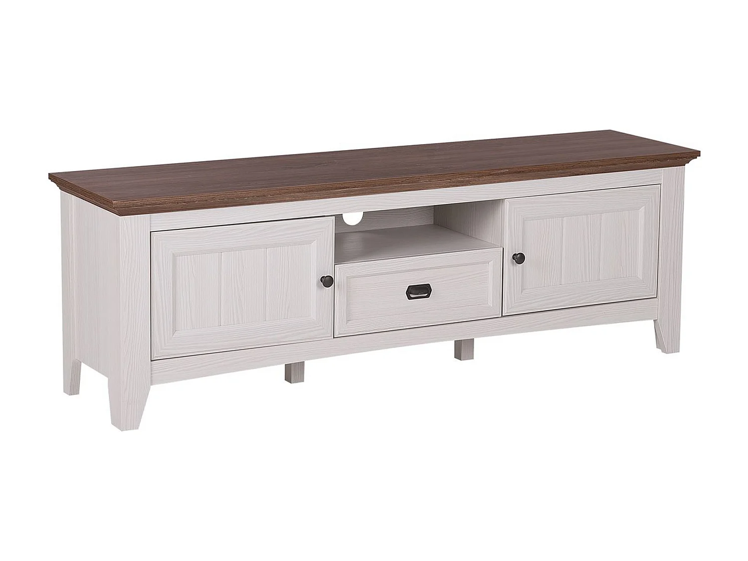 TV-Möbel mit Stauraum rustikal creme/dunkler Holzfarbton Nashville
