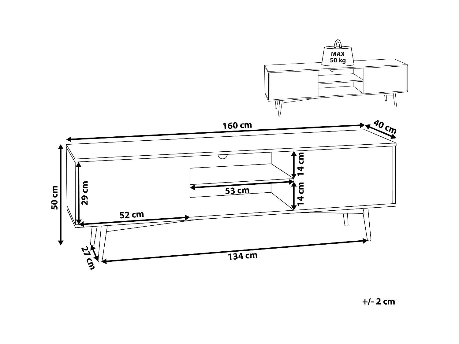 Meuble TV TORVI Marron clair